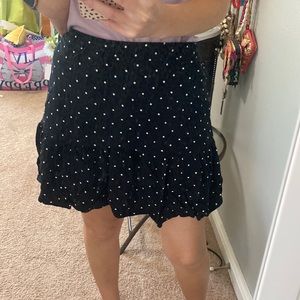 Black Polka Dot Ruffle Skirt